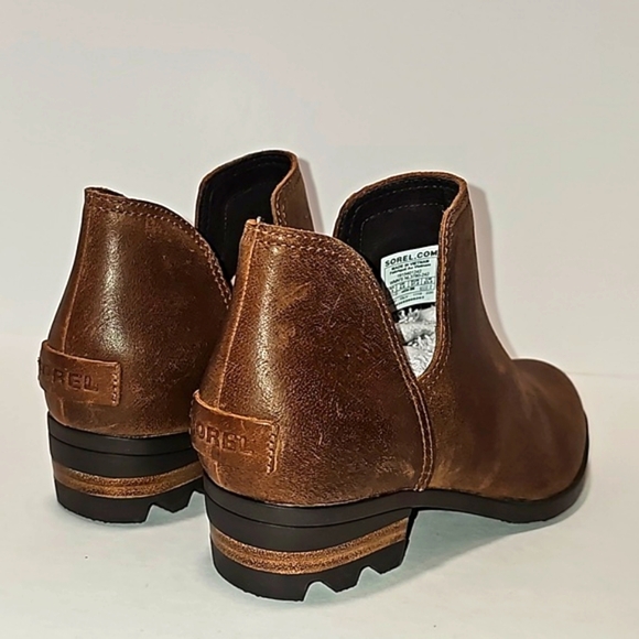 Sorel Lolla II Ankle Bootie Chelsea Boot Leather Cutout Waterproof Brown 6.5 - Picture 4 of 12